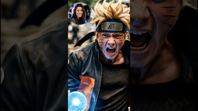 ANIME TO REALITY Naruto Reacts to Real Life Transformation shorts