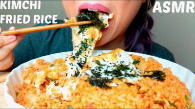 ASMR MOZZARELLA  Kimchi Fried Rice 먹방 GOOEY Crispy Eating Sounds No Talking suellASMR