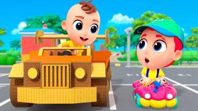 Baby Car Challenge  Vehicles Song  Tinytots Nursery Rhymes  Kids Songs