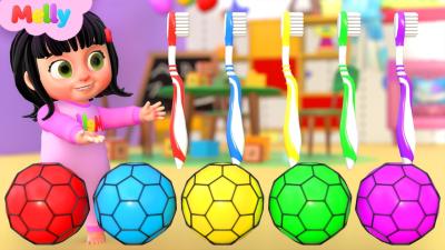 Color Squish Ball Finger Family  Melly Nursery Rhymes  Kids Songs