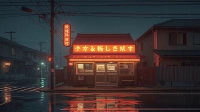 Cozy Rainy Street Japan  Lofi Chillhop Mix