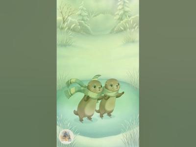 Cozy Snowy Woodland Animals  Watercolor Ambience shorts