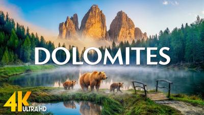 DOLOMITES 4K  The Worlds Most Beautiful Mountains Italy Alps with Cinematic Music  Scenic Film