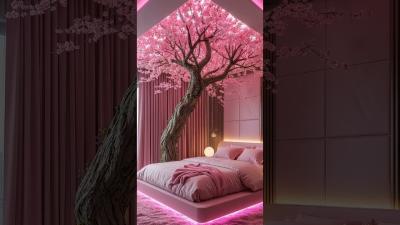 Dream Pink Bedroom Makeover  Aesthetic Room Goals interiordesign epoxyfloor qualityflooring