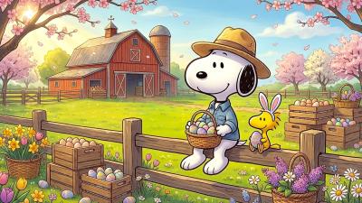 Easter Jazz on the Farm with Snoopy Relaxing Background Music for Happy Holiday Vibes