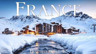 France 4K  Winter Escape to French Alpine Ski Resorts and White Mountain Slopes