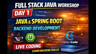 Full Stack Java Workshop  Day 1  Java  Spring Boot  Backend Development  Live Coding