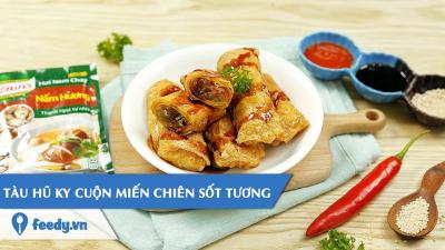 Hướng dẫn cách làm món TÀU HŨ KY CUỘN MIẾN CHIÊN SỐT TƯƠNG  Feedy VN