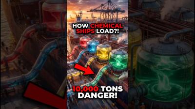 How Giant Ships Load Dangerous Chemicals shorts ocean