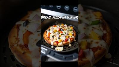 Instant pizza at home homemade pizza in 10mins bread pizza recipe pizza recipe shortsfeed pizza
