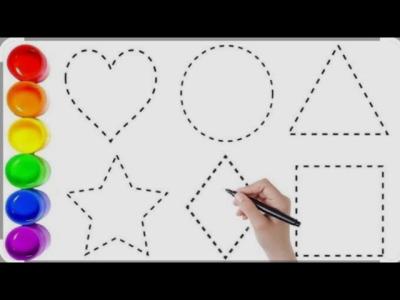 Lets Draw and Colour Basic Shapes  Learn Shapes with Names for Kids
