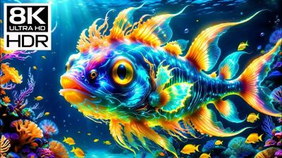  Luminescent Ocean 4  8K HDR ULTRA HD  Radiant Coral Glow  Silent Deep Sea Calm
