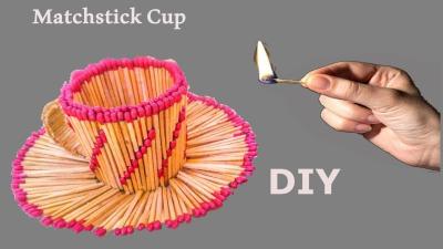 Matchstick Art 04 Make a cup by matchstick  How To Make Matchstick Cup