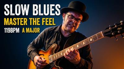 Pentatonic Blues Scale Practice  119BPM Shuffle Backing Track