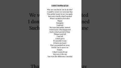 Poetry Of Life Reading  I Dont Wanna Let Go  Category Relationships poetry spokenword fypシ