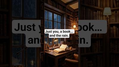 Rainy Night Library Ambience  Cozy Reading Room Sounds for Sleep  Relaxation