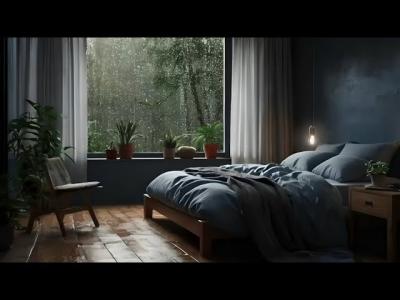 Relaxing Sleep Music for Deep Rest and Stress Relief  Cozy Bedroom On Rainy Day to Reduce Insomnia