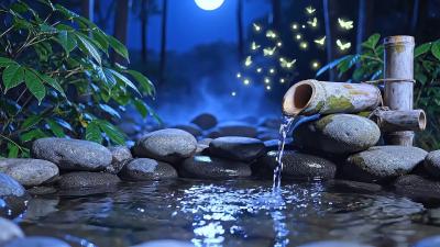 Relaxing Water Sounds  Soft Piano Night Forest Ambience for Deep Sleep Study  Meditation
