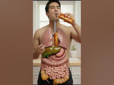 See How a Hot Dog Is Digested  Realistic 3D Animation