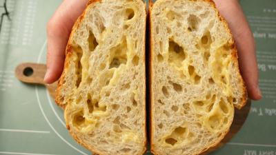 Sourdough Bread with Gouda Cheese and Caraway Seeds