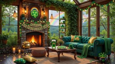 St Patricks Day Fireplace Escape Relaxing Piano Music  Fireplace Ambience for Stress Relief