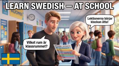 Swedish at School  10 Slow Conversations for Beginners A1B1  Easy Pace Listening Practice
