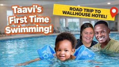 Taavis First Time Swimming  Road Trip To The thewallhousehotel Travel Vlog The Bichanga Family