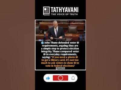 THUNE PUSHES VOTER ID AS COMMON SENSE ELECTION SECURITY johnthune uspolitics senate usnews