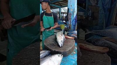 Amazing fresh yellowfin tuna cuttting skills fish talon fishing tuna_fish_cutting fyp