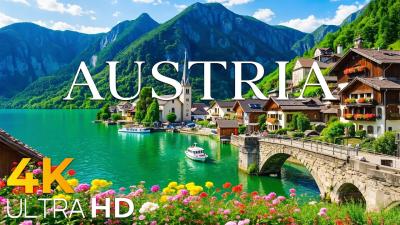 Austria 4K Majestic Alps Crystal Lakes  Charming Villages  Relaxing Nature Film