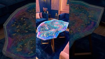 DIY Glowing Galaxy Epoxy Resin Table Pour 