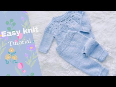 Easy Knit Baby Pants Leggings Trousers Sweet Elaria Set Left Hand Tutorial