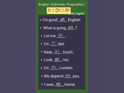 English Grammar Preposition In  On  At Test Your English goviral