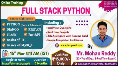 FULL STACK PYTHON Online Training  DURGASOFT