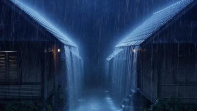 Heavy Night Rain  Powerful Rain Sound for Deep Sleep All Night Long