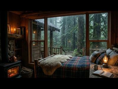 Heavy Rain and Rolling Thunder in the Night Forest  Total Relaxation