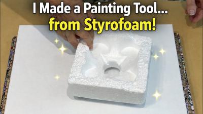 I MADE A PAINTING TOOL from polystyrene IT ACTUALLY WORKS for my acrylic fluid art