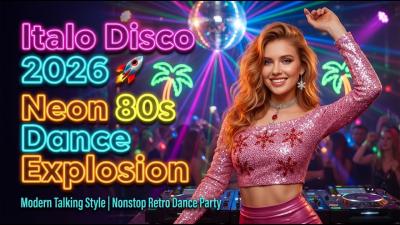 Italo Disco 2026 Live DJ Mix  Dark Neon 80s Retro Euro Disco  Nonstop Dance Party