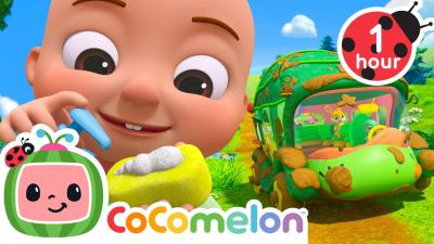 JJs Bus Wash Song CoComelon Animal Time  Nursery Rhymes and Kids Songs  After School Club