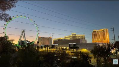 Las Vegas STRIP Live UP CLOSE LINQ RealTime View Sunset Las Vegas Strip High Roller