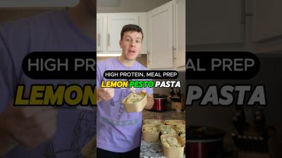 Lemon Pesto Chicken Pasta High Protein Meal Prep Recipe shorts