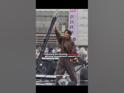 Omg taehyung performed hooligan at goyang soundcheck concert 