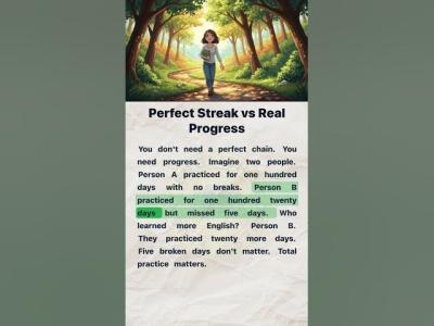 Perfect Streak vs Real Progress  English Reading and Listening Practice englishforbeginners