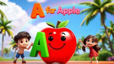  Phonics Song 2 with TWO Words in 3D  A For apple  ABC Alphabet Songs with Sounds for Children