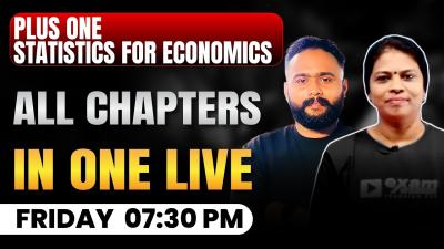 Plus One Model Exam Economics  Statistics for Economics  Part 1  All Chapters  Exam Winner