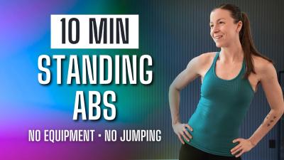 10 Min STANDING ABS Workout  No Equipment No Jumping