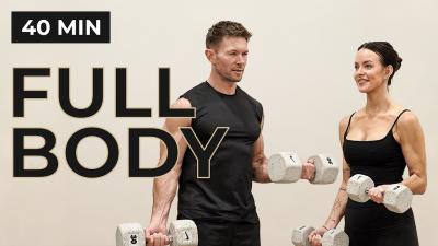 40 Min Full Body Dumbbell Workout  Strength Abs  Arms