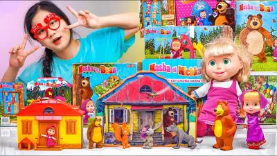 96 Minutes Satisfying with Unboxing Cute  Fun Masha and The Bear House  Masha Doll 