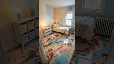 BORING ROOM  ICE CREAM THEME ROOM shorts transformation beforeafter satisfying