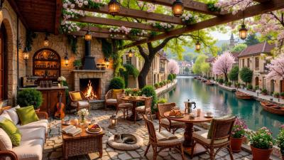 Relaxing Morning Jazz at Cozy Spring Coffee Shop Ambience Smooth Jazz Instrumental Music to Study